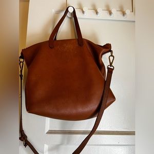 Madewell brown leather tote purse